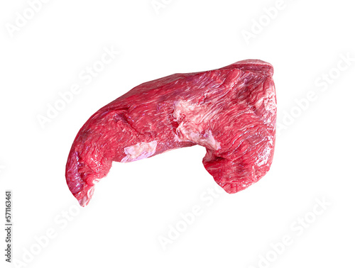 Fresh tri-tip beef or bottom sirloin isolate on white background.