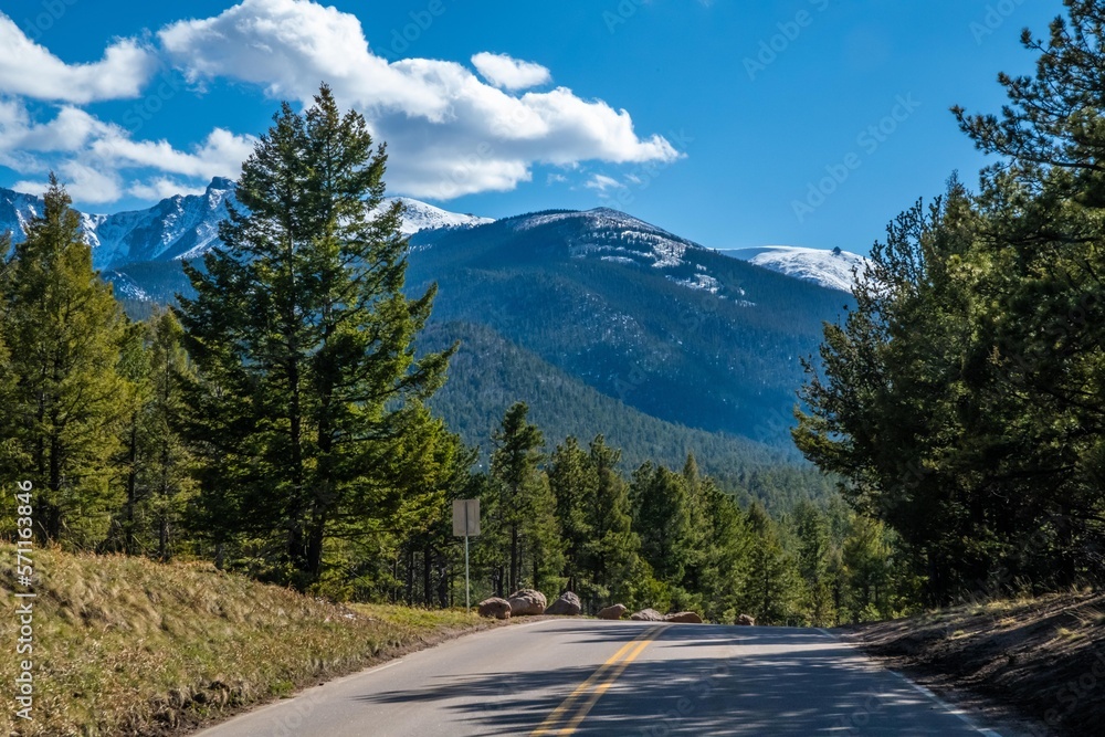 A long way down the road going to Colorado Springs, Colorado