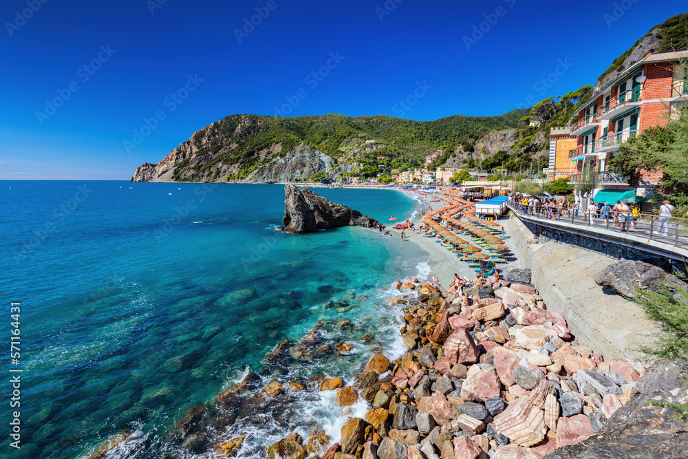 Monterosso al Mare beach in Cinque Terre, Italy