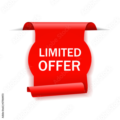 Limited offer label vector banner design template. Flat vector illustration.