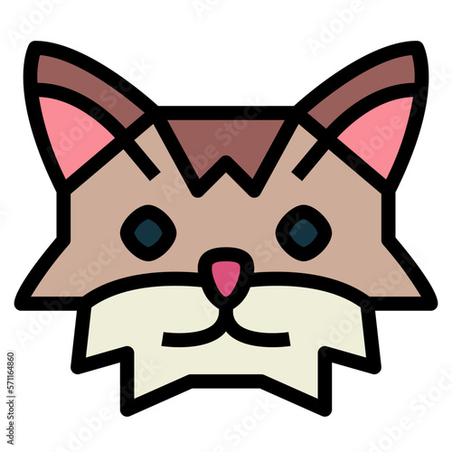 Siberian Cat filled outline icon style