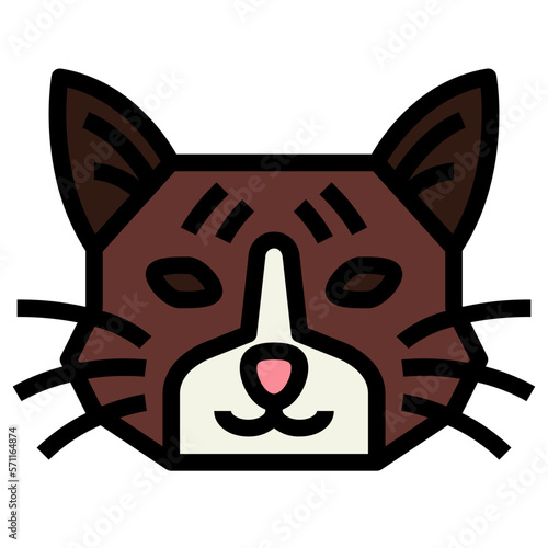 Snowshoe Cat filled outline icon style