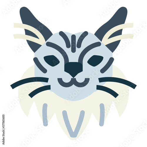 Maine Coon Cat flat icon style