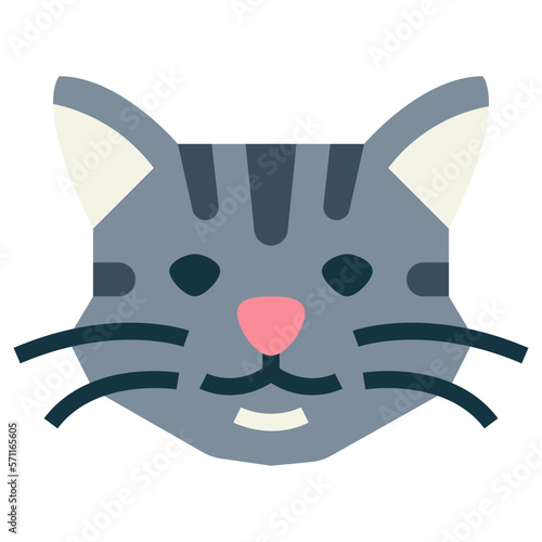Schilderij op canvas Manx Cat flat icon style