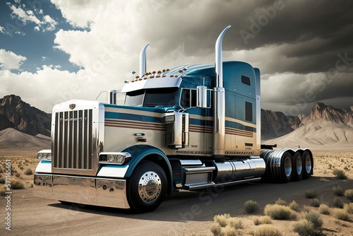 Big rig truck transportation photo for background or prints graphic design photo