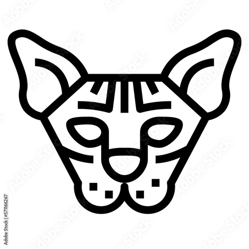 Sphynx Cat line icon style