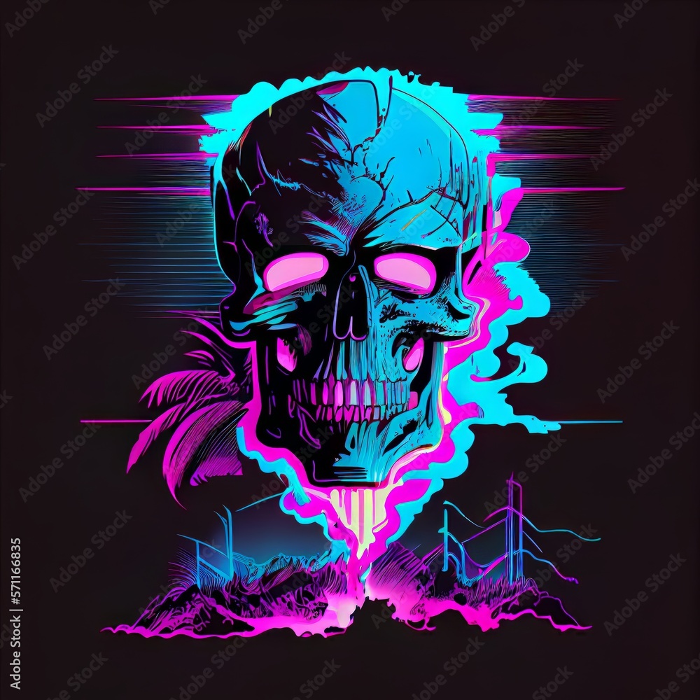 Skull Cyberpunk Design - Generative AI Skull Cyberpunk Design - Generative AI