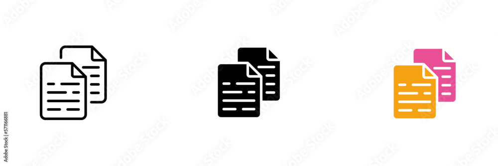 File icon. Information, accounting work, office work, file system, text ...