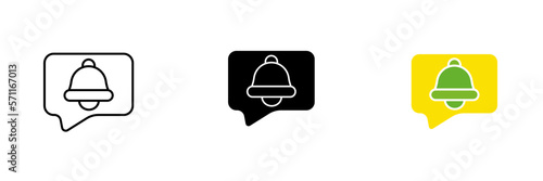Alarm icons in a message. Reminder, delayed message, clock, schedule maintenance. Vector set of icons in line, black and colorful styles isolated on white background.