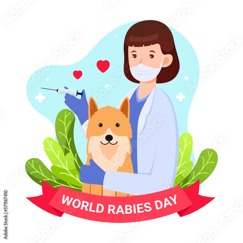 World rabies day, doctor and medical vector design concept