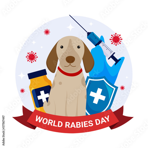 World rabies day, medical design illustration