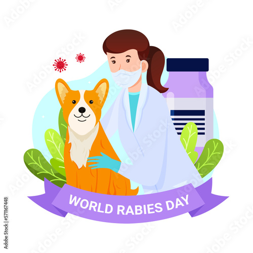 World rabies day vector illustration