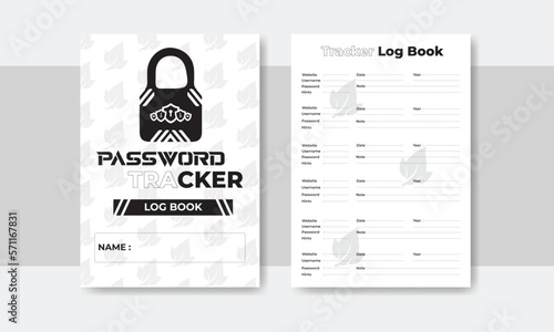 Interior Journal Amazon Kdp Password Tracker Printable Master Security Logbook Design Template