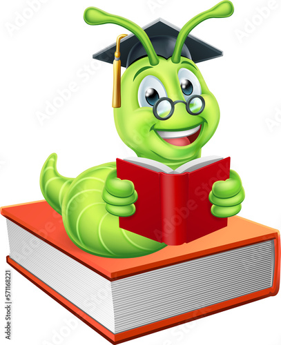 Book Worm Caterpillar Reading