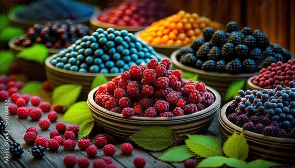 farmer market stall selling many kind of berries, idea for local business vendor support theme, Generative Ai farmer market stall selling many kind of berries, idea for local business vendor support theme, Generative Ai