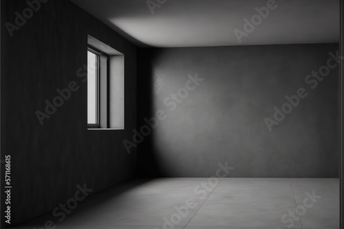 Black  dark and gray abstract cement wall and studio room   interior texture for display products. wall background