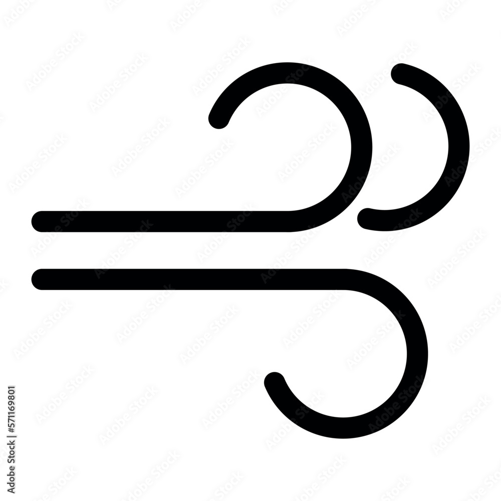wind clouds Icon, Cloud and wind icon in flat style isolated on white background wind clouds Icon, Cloud and wind icon in flat style isolated on white background