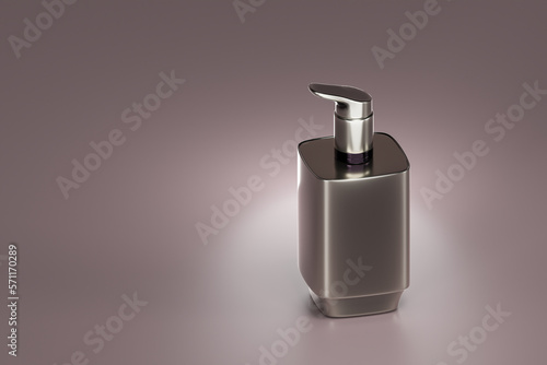 3d rendering view isomatric cream Cosmetics placed on a grey colored background with beautiful shadows.