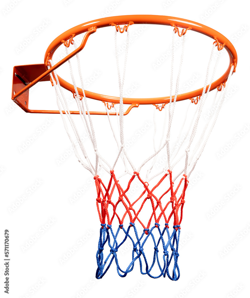 Basketball hoop isolated on white background, Basketball hoop on white  With clipping path.