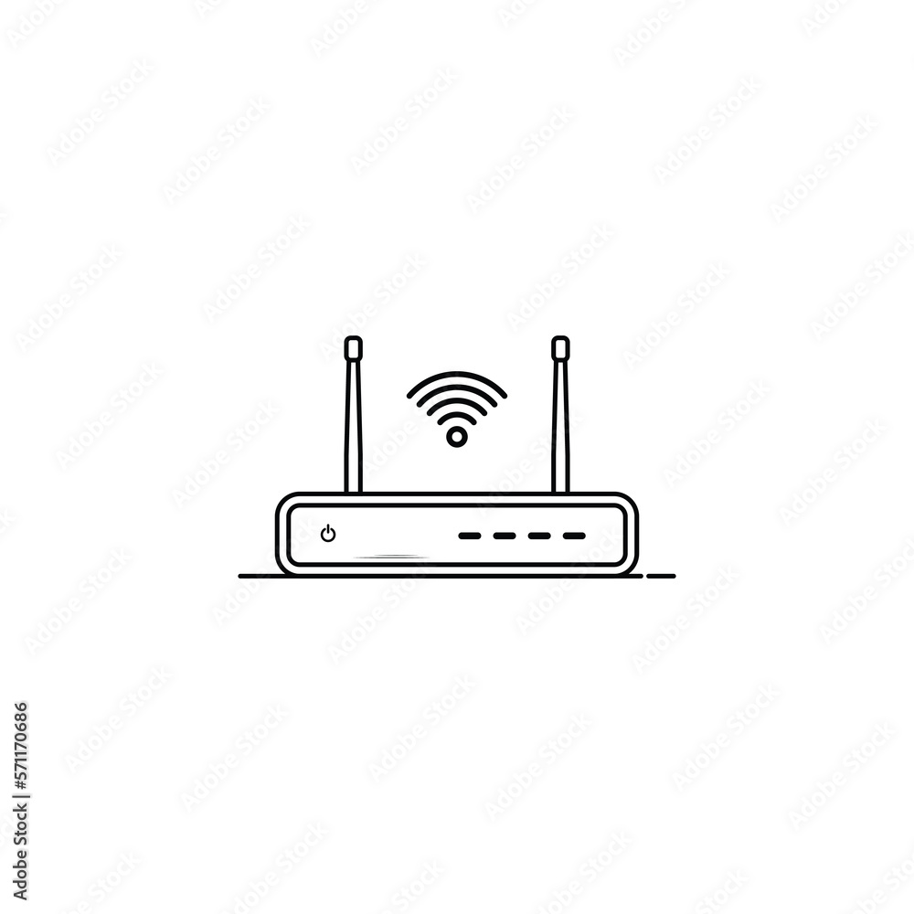 Wi-Fi router icon isolated vector graphics Wi-Fi router icon isolated vector graphics