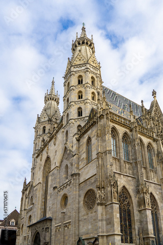 The famous St. Stephen's Cathedral in Vienna, Austria
