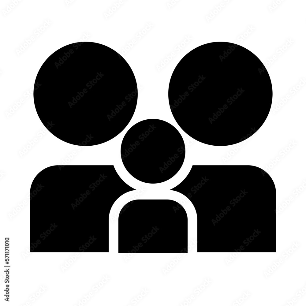 Family silhouette icon. Parents and child. Vector. Family silhouette icon. Parents and child. Vector.