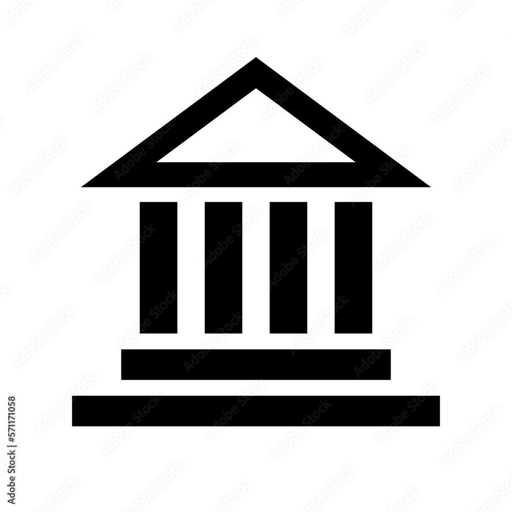 Temple silhouette icon. Old temple. Vector. Temple silhouette icon. Old temple. Vector.