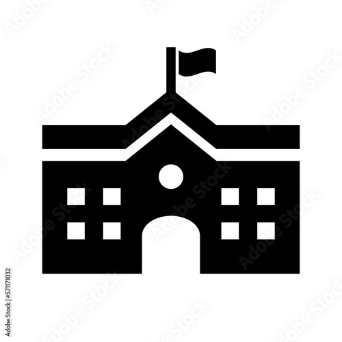 University building and campus icon. Vector.