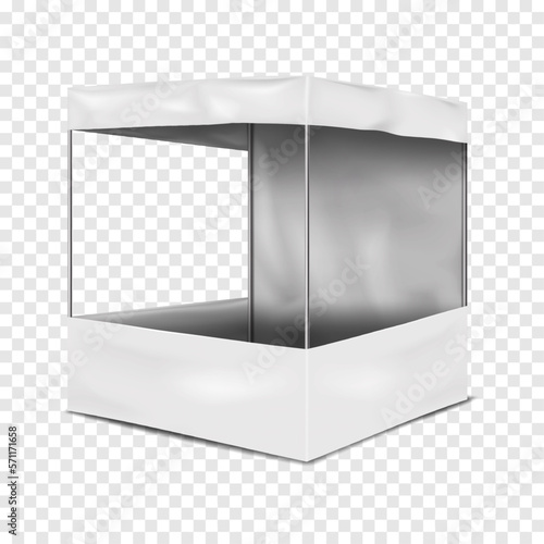 White blank promotional canopy tent vector mock-up. Pop-up gazebo realistic mockup. Foldable event marquee. Template for design