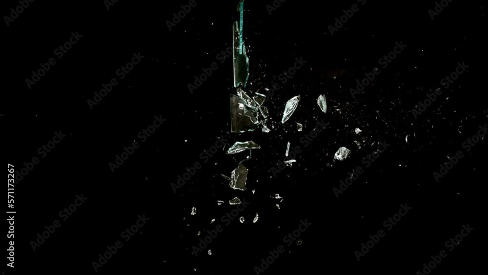 Super Slow Motion Shot of Real Glass Break Super Slow Motion Shot of Real Glass Break