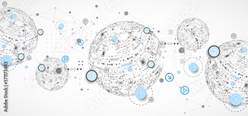 Abstract technology sphere background. Global network consept.