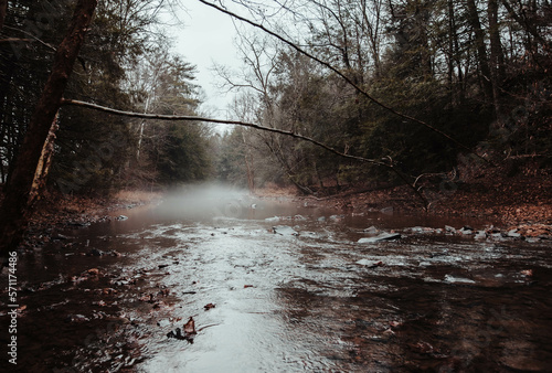 Misty River in Pennsylvania Woods photo