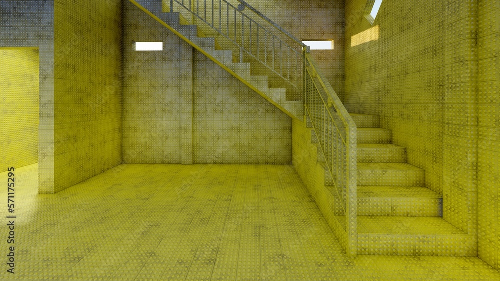 Fototapeta premium room with stair liminal space