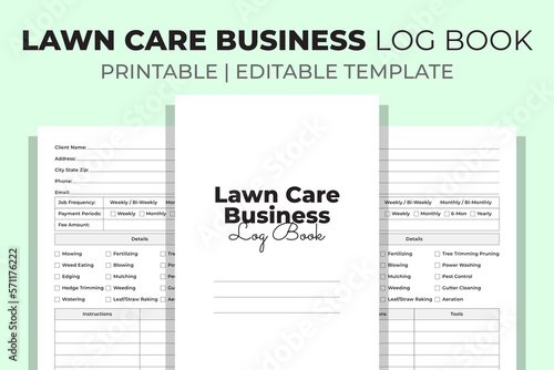 Lawn Care Business Log Book