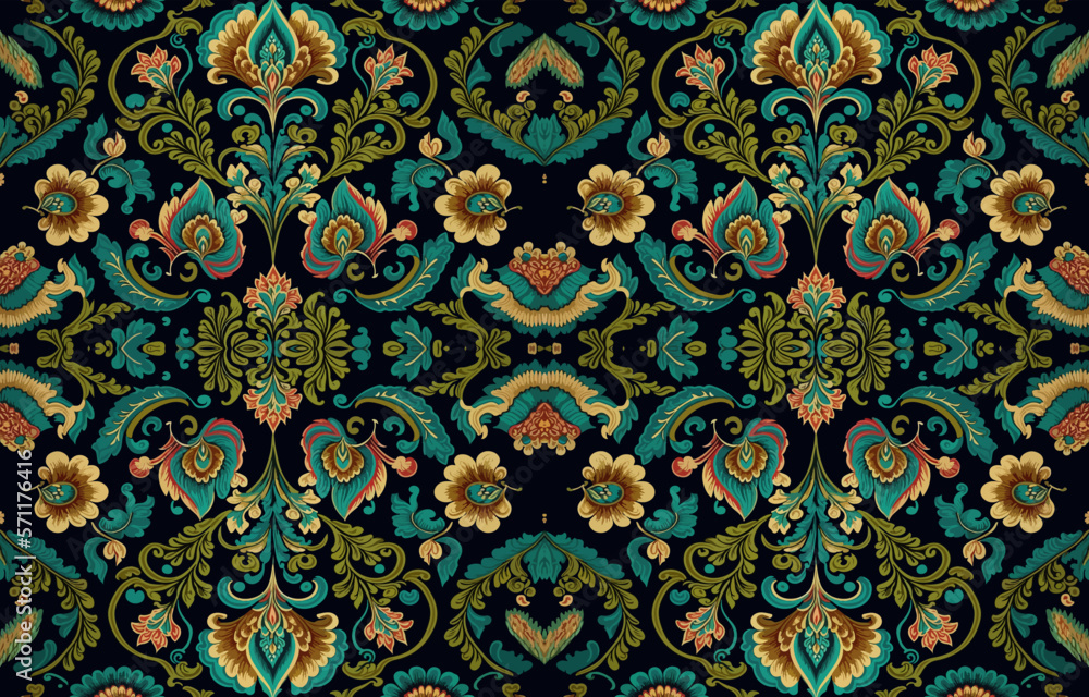 Floral seamless fabric pattern. Abstract fabric textile line graphic flower antique. Ethnic flowers vector ornate elegant luxury vintage retro style. Floral art print design for textile, clothing. Floral seamless fabric pattern. Abstract fabric textile line graphic flower antique. Ethnic flowers vector ornate elegant luxury vintage retro style. Floral art print design for textile, clothing.