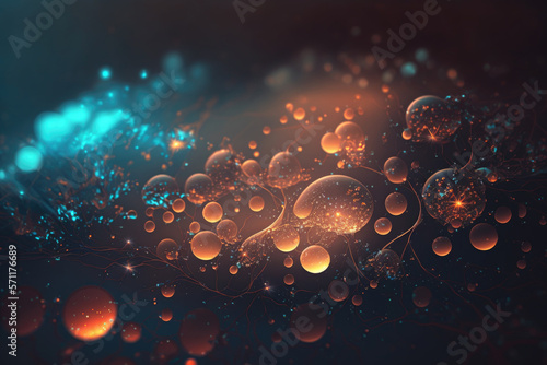 Abstract illuminated drops background