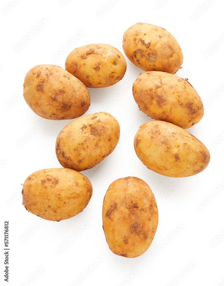 Potatoes vegetable vegetarian food isolated on white background Potatoes vegetable vegetarian food isolated on white background