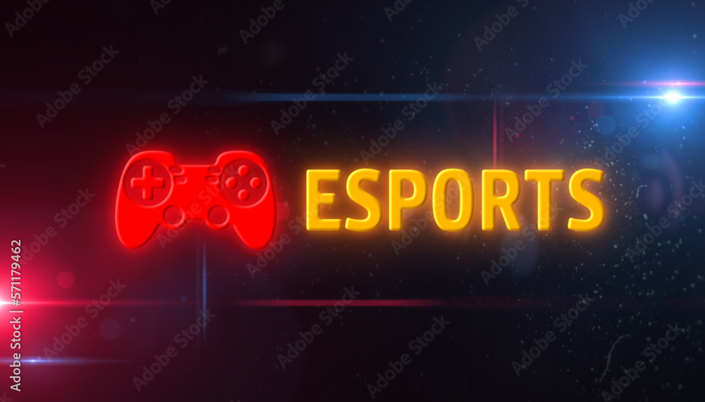 Esports symbol light flashing on digital display