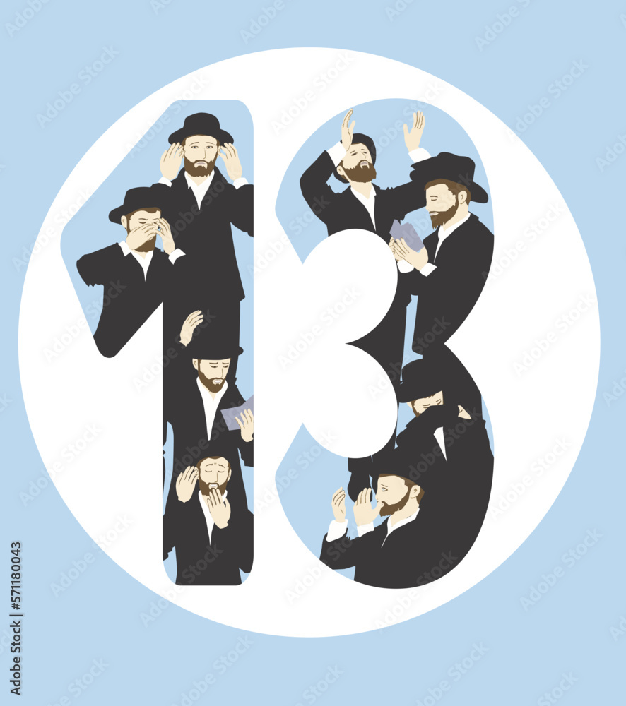 Vector icons of the jewish song Who Knows One? A Passover Seder