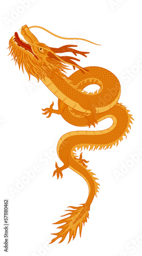 Material of dragons with oriental Chinese characteristics