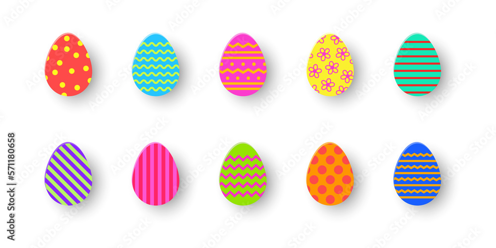 Collection of paper cut Easter eggs icons on transparent background. PNG illustration Collection of paper cut Easter eggs icons on transparent background. PNG illustration