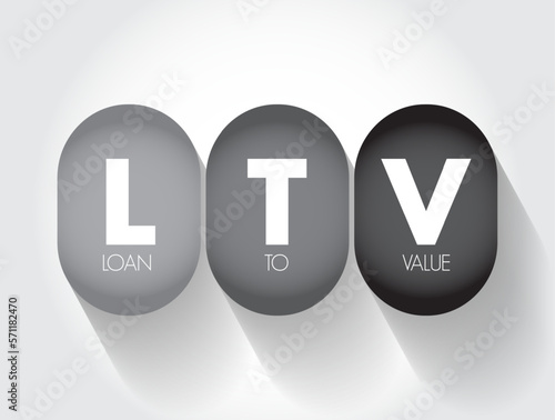 LTV Loan to Value - ratio of a loan to the value of an asset purchased, acronym text concept background