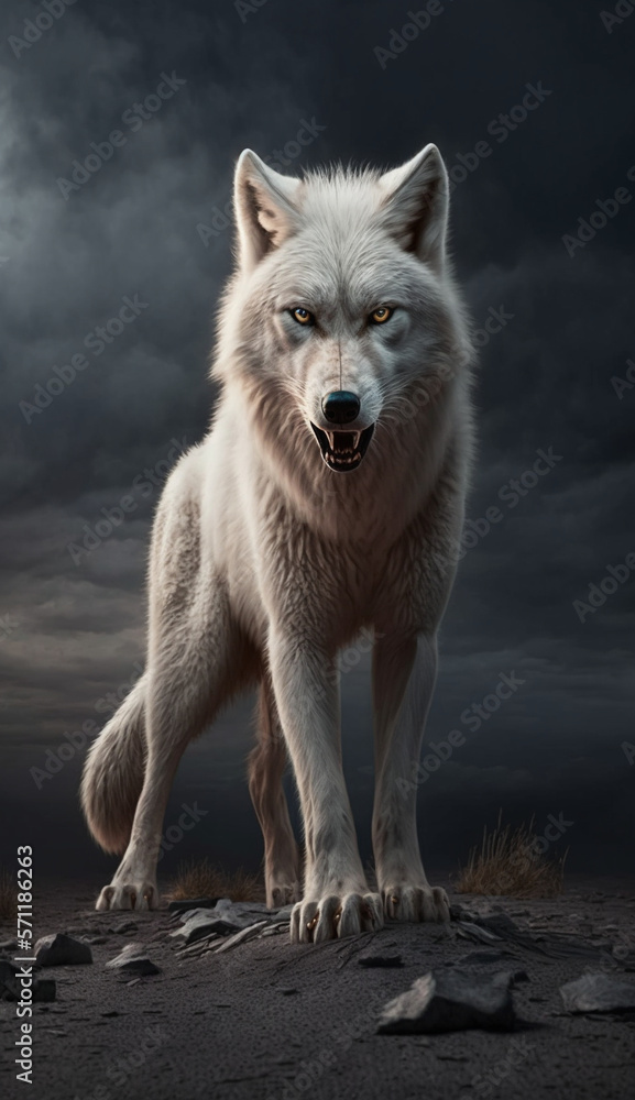 White Wolf, Generative AI, Illustration
