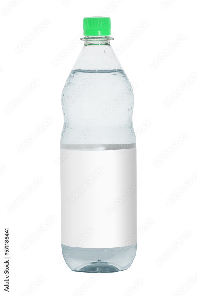 Plastic bottle with mineral water medium on a white background Plastic bottle with mineral water medium on a white background