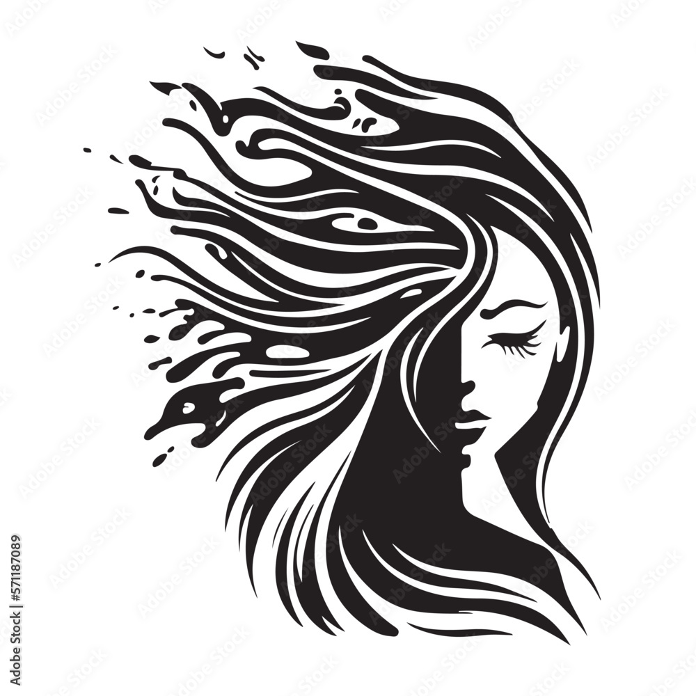 Abstract vector illustration of a beautiful woman. Female silhouette. Great for the logo of the beauty industry. Abstract vector illustration of a beautiful woman. Female silhouette. Great for the logo of the beauty industry.