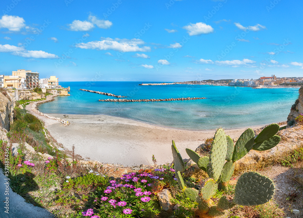 Otranto - coastal town in Puglia with turquoise sea.