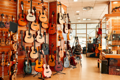 In a musical instrument store photo