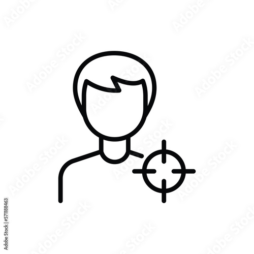 Customer target thin line icon. Optimization of audience. Market strategy. Vector illustration.