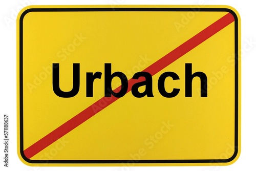 Illustration eines Ortsschildes der Gemeinde Urbach in Baden-Württemberg photo