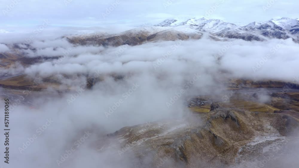 callalli district, aerial shots, colca valley, arequipa - peru